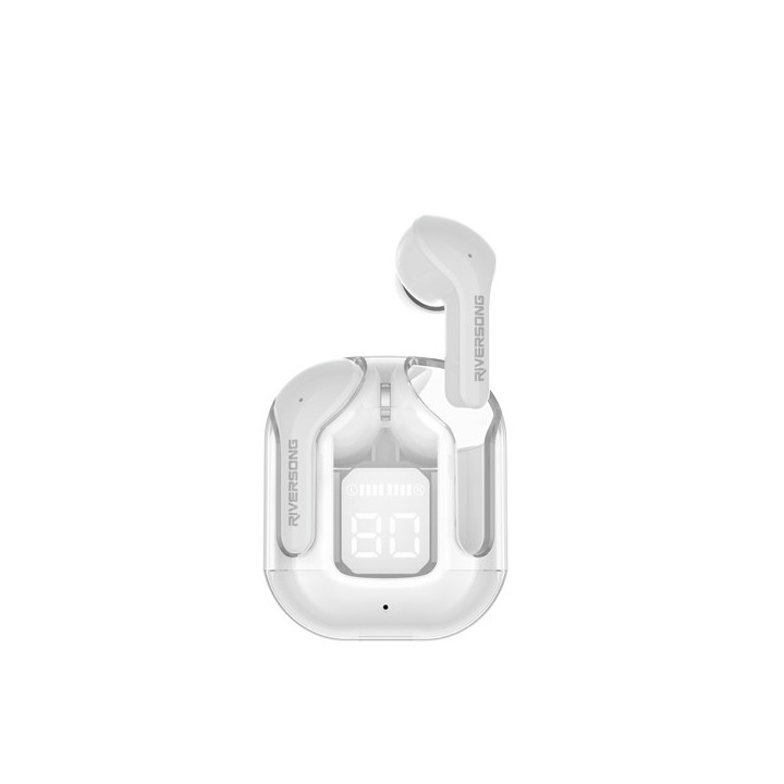 Riversong Airfly M2 In-ear Bluetooth Handsfree Ακουστικά με Θήκη Φόρτισης Λευκά