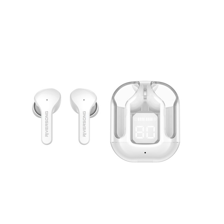 Riversong Airfly M2 In-ear Bluetooth Handsfree Ακουστικά με Θήκη Φόρτισης Λευκά