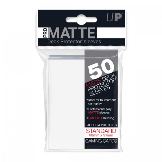 Ultra Pro - Pro Matte White Sleeves 50 Pack Standard 66mmX91mm (REM82651)
