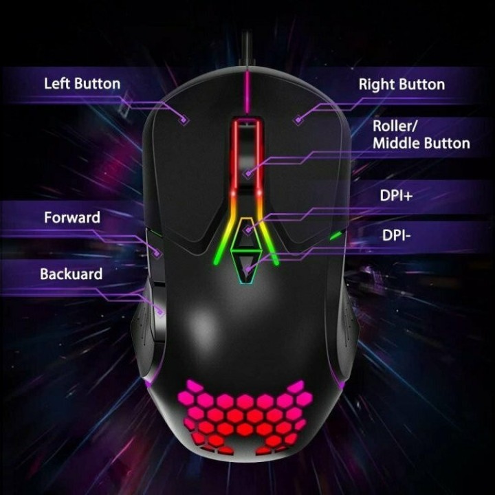 Onikuma CW902 RGB Gaming Ποντίκι 6400 DPI Μαύρο(762)