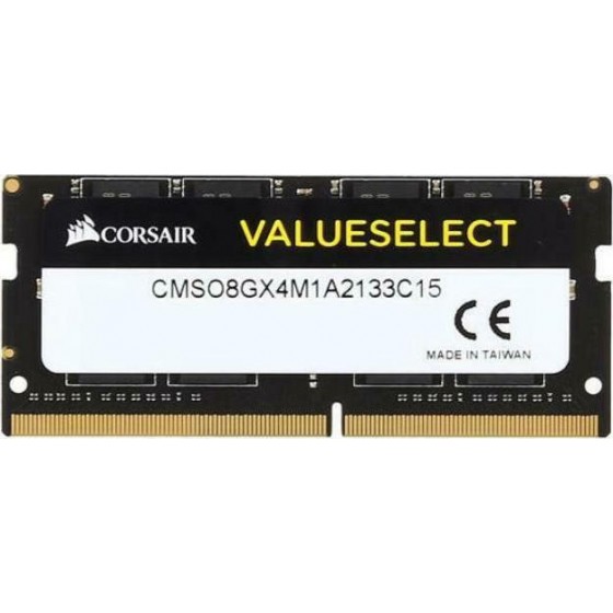 Corsair Value Select 8GB DDR4 RAM με Ταχύτητα 2133 για Laptop (CMSO8GX4M1A2133C15)