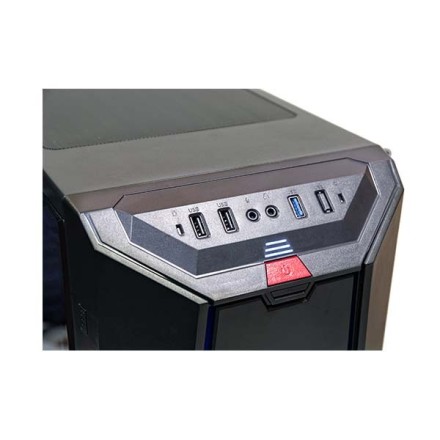 Supercase Predator PR08A Gaming Midi Tower Κουτί Υπολογιστή με Πλαϊνό Παράθυρο και RGB Φωτισμό Μαύρο