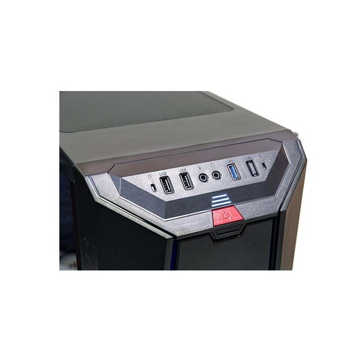 Supercase Predator PR08A Gaming Midi Tower Κουτί Υπολογιστή με Πλαϊνό Παράθυρο και RGB Φωτισμό Μαύρο