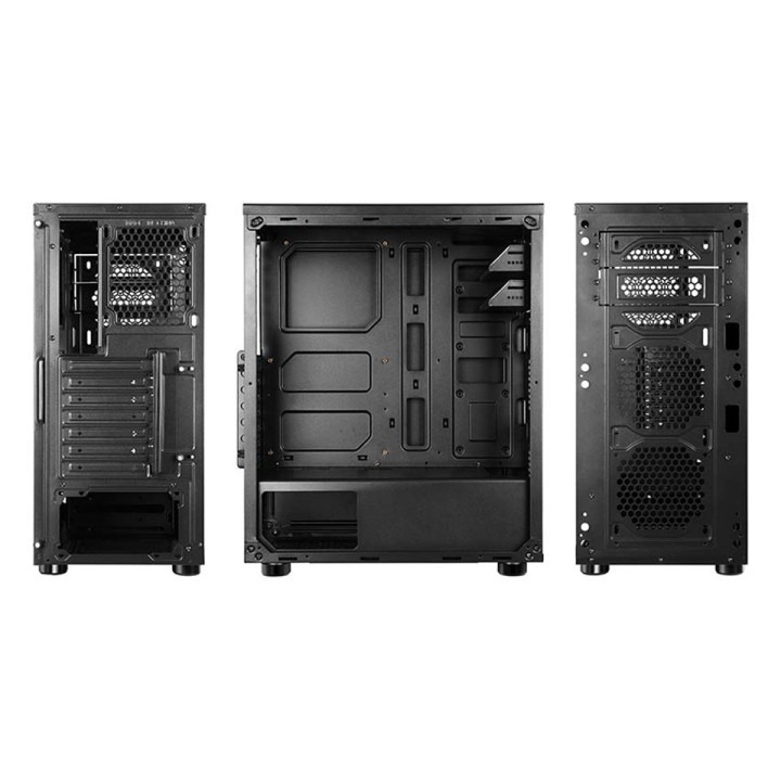 Supercase Predator PR08A Gaming Midi Tower Κουτί Υπολογιστή με Πλαϊνό Παράθυρο και RGB Φωτισμό Μαύρο