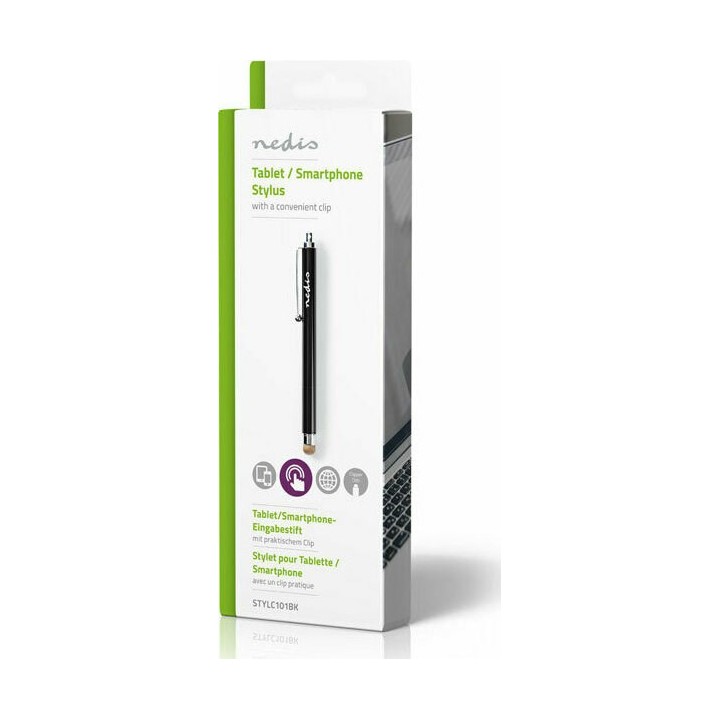 Γραφίδα πενάκι με κλιπ NEDIS STYLC101BK για tablet και smartphone.