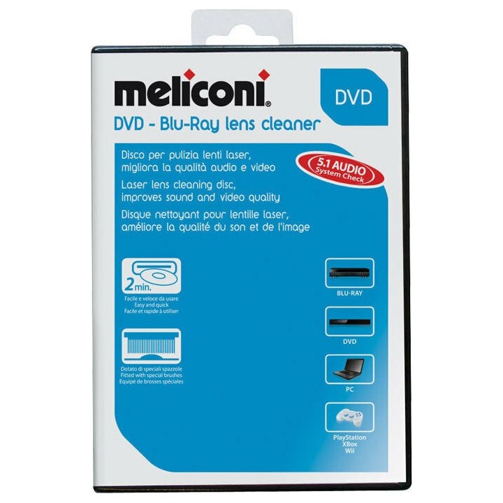 UNIVERSAL LASER LENS CLEANER CD / DVD καθαρισμού κεφαλή της Meliconi