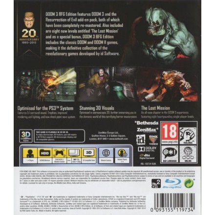 Doom 3 BFG Edition PS3 Game
