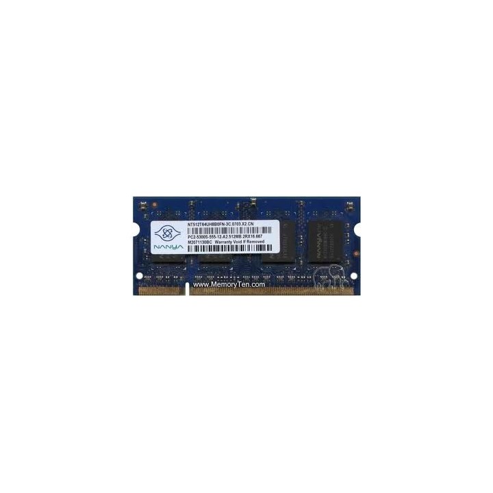Nanya 512MB DDR2 667MHZ SODIMM - NT512T64UH8B0FN-3C PC2-5300S-555-12-A2 - MODULE - 200-PIN Μεταχειρισμένη Μνήμη γιά Laptop