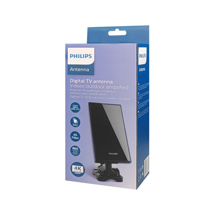 PHILIPS Ψηφιακή κεραία τηλεόρασης SDV5228/12, HDTV DVB-T/T2, 36dB, 4K