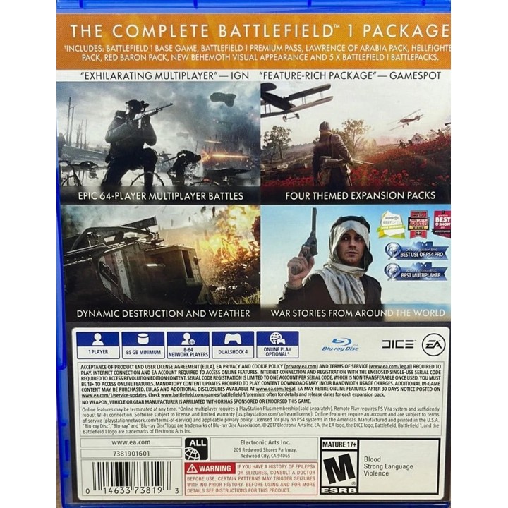 Battlefield 1 Revolution Edition PS4 GAMES(CUSA-02387) Used-Μεταχειρισμένο