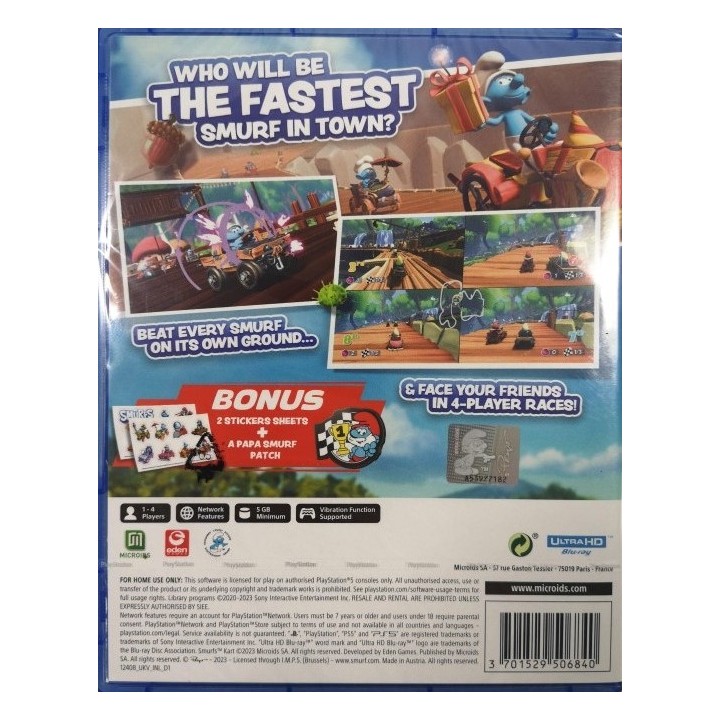 Smurfs Kart PS5 Game