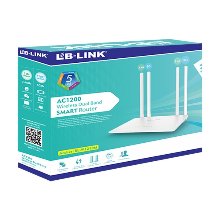 LB-Link BL-W1210M Ασύρματο Router Wi‑Fi 5 με 4 Θύρες Gigabit Ethernet