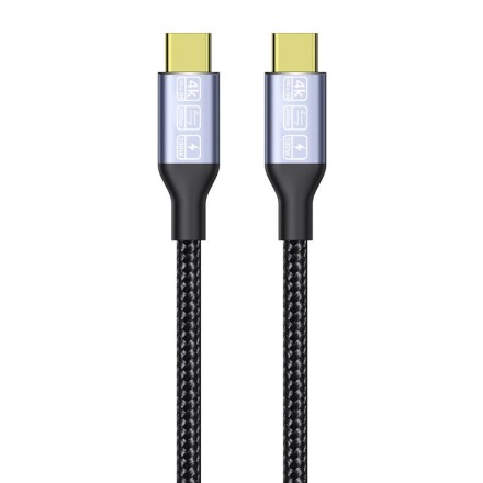 Kαλώδιο DeTech, Type-C - Type-C, 100W, 4K, 20GB/s, PD, 1.0m, Μαυρο(18382)