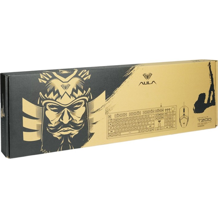 Aula T101 Σετ Gaming Πληκτρολόγιο με RGB φωτισμό & Ποντίκι (Αγγλικό US) Γκρι(6140)