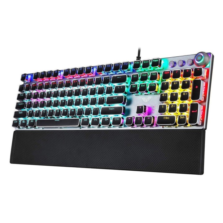 Aula T500 Σετ Gaming Πληκτρολόγιο με RGB φωτισμό & Ποντίκι (Αγγλικό US) Γκρι(6148)