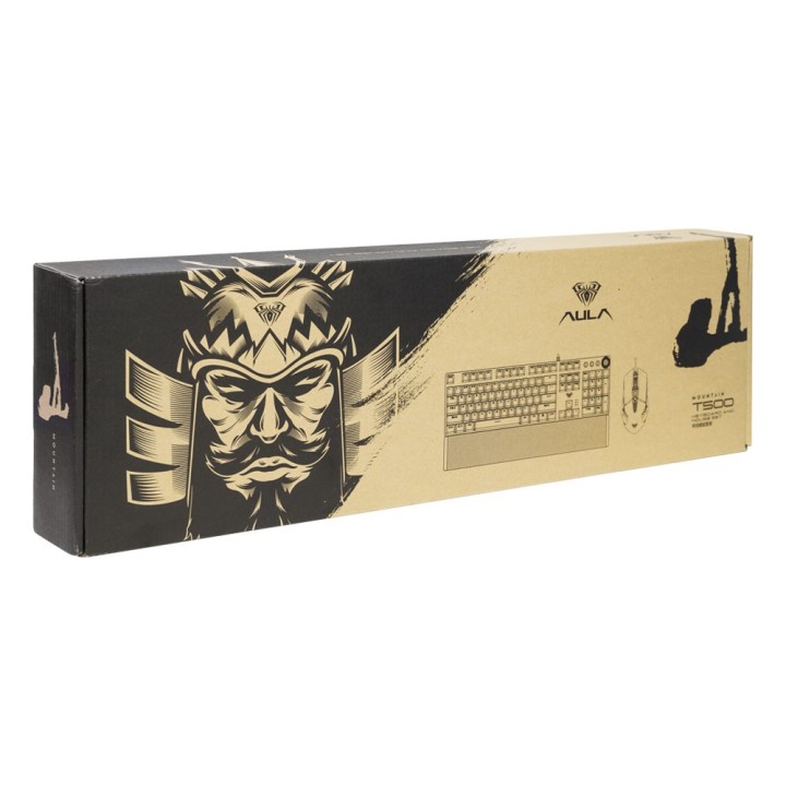 Aula T500 Σετ Gaming Πληκτρολόγιο με RGB φωτισμό & Ποντίκι (Αγγλικό US) Γκρι(6148)