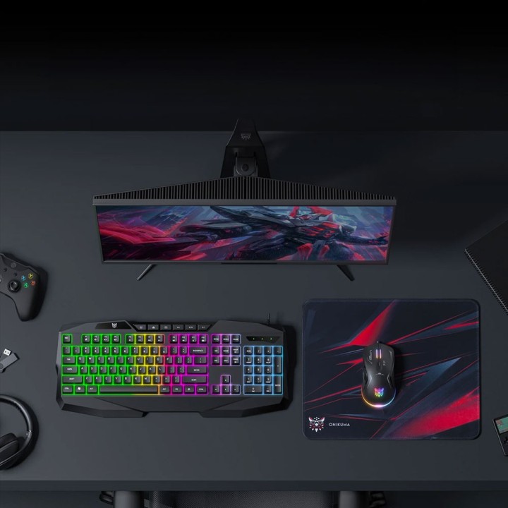 Onikuma TZ3006 Gaming Πληκτρολόγιο με RGB φωτισμό Σέτ 3 in 1 (International English)