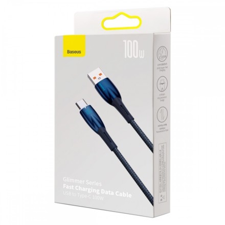 Baseus Glimmer USB 2.0 Cable USB-C male - USB-A 100W Μπλε 1m (BG-40481)
