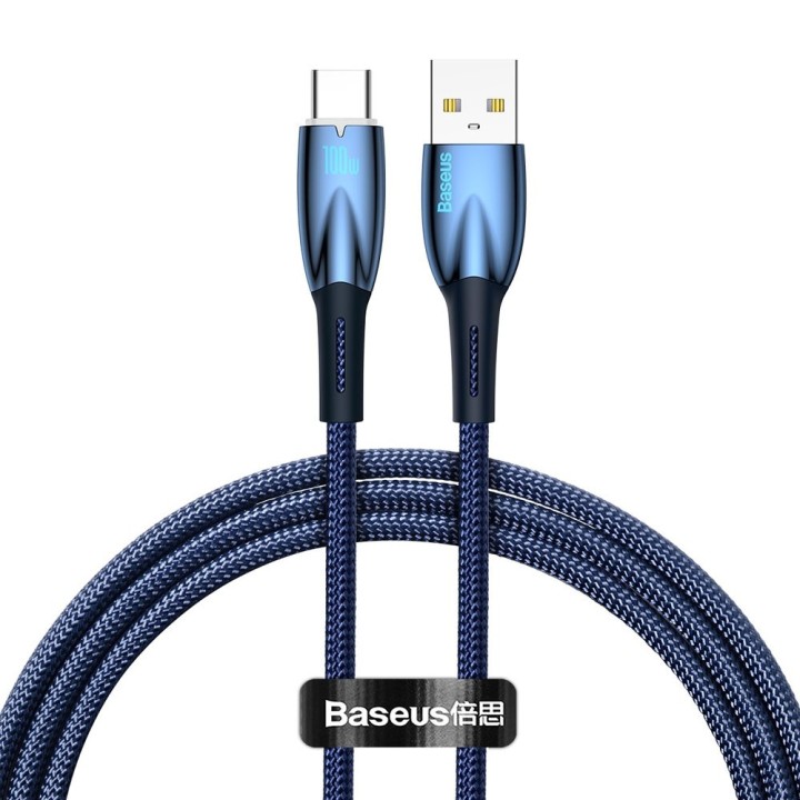 Baseus Glimmer USB 2.0 Cable USB-C male - USB-A 100W Μπλε 1m (BG-40481)