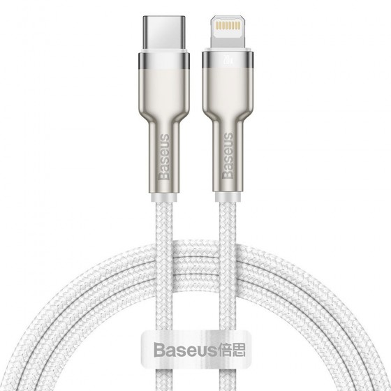 Baseus Cafule Braided USB-C to Lightning Cable 20W Λευκό 1m