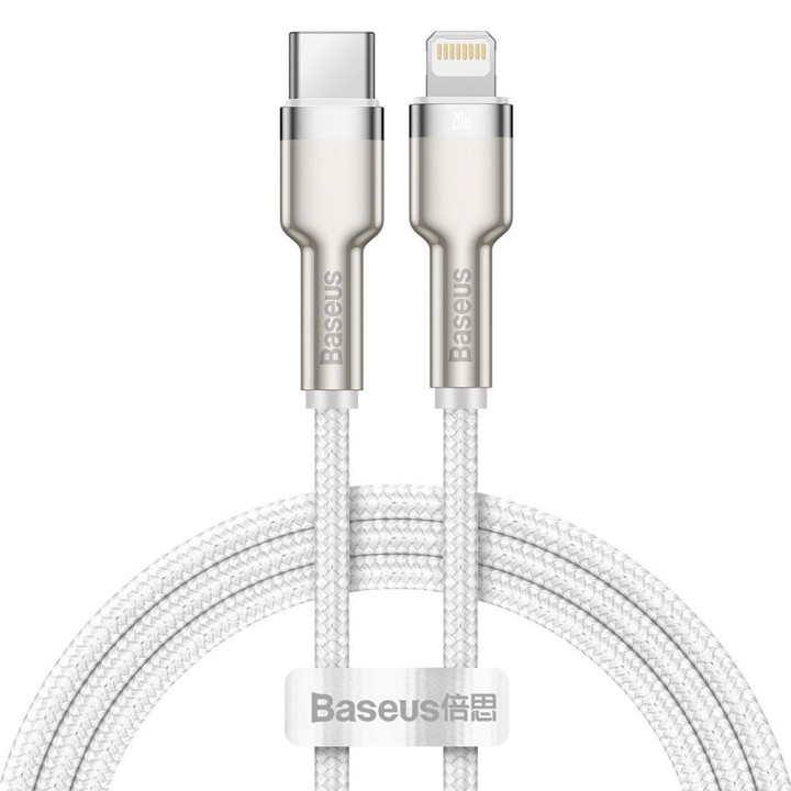 Baseus Cafule Braided USB-C to Lightning Cable 20W Λευκό 1m
