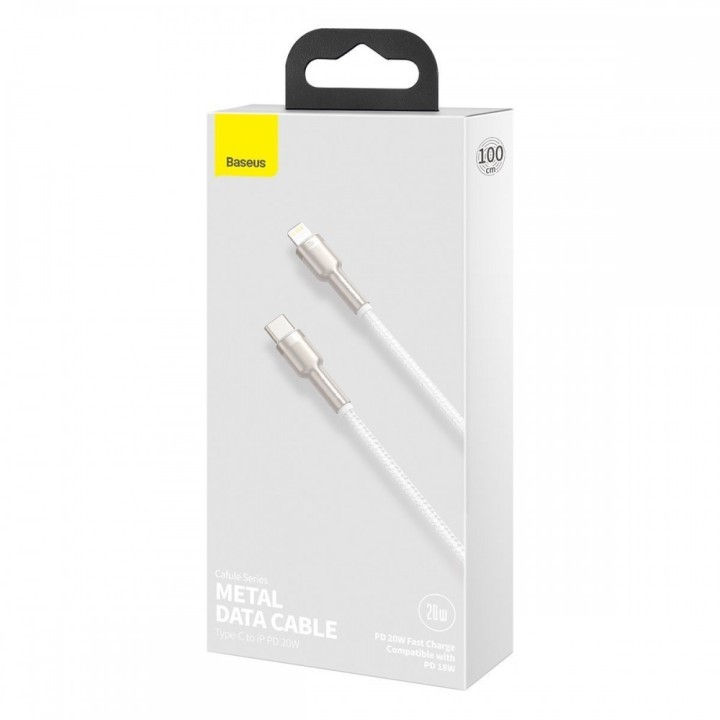 Baseus Cafule Braided USB-C to Lightning Cable 20W Λευκό 1m
