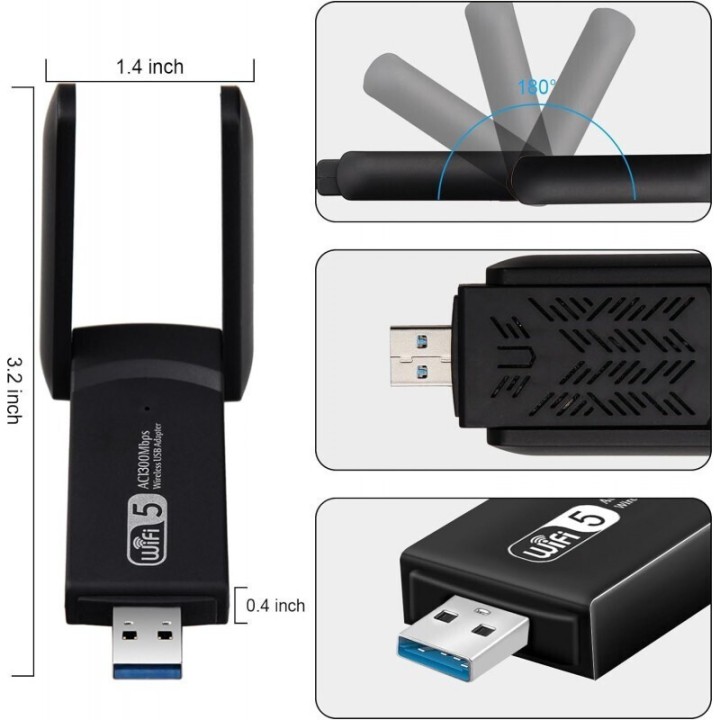 Ασύρματος USB Αντάπτορας Δικτύου 1300Mbps(6992252333)
