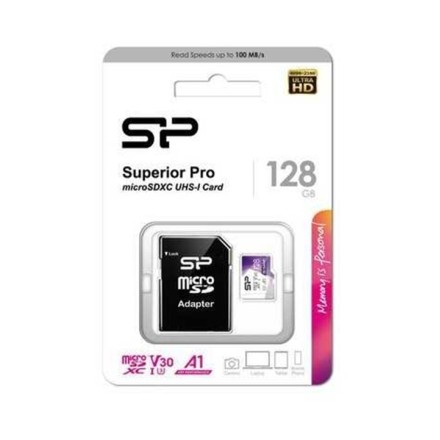 SILICON POWER κάρτα μνήμης Superior Pro microSDXC UHS-I, 128GB, Class 30