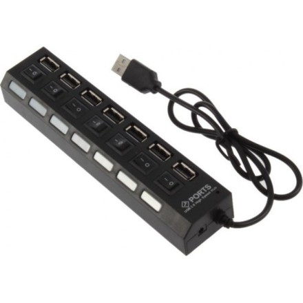 USB hub No Brand, USB 2.0, 7 θύρες, μαύρο