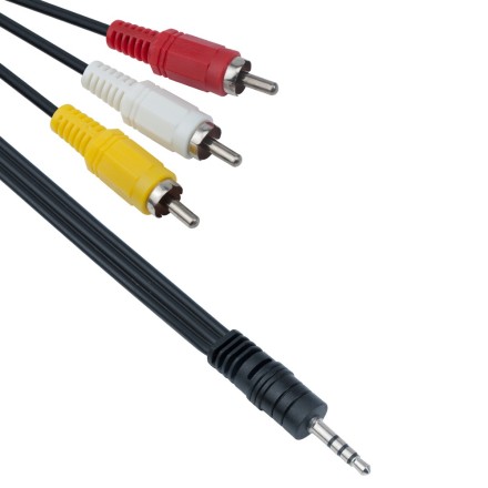 Cable Audio 3.5mm 3RCA M 1.5m Detech Καλώδιο ήχου 1.5 μέτρo jack σε 3 RCA
