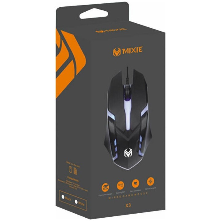 Ποντίκι USB Mixie X3, Οπτικό, 3D  Μαύρο - 722