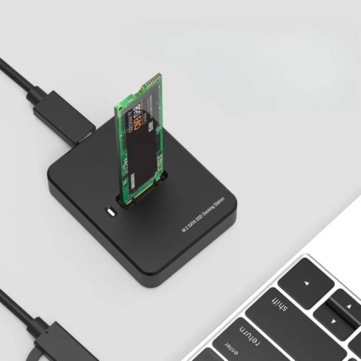 Docking station DeTech, For M.2 SSD, Type-C, Black - 17864