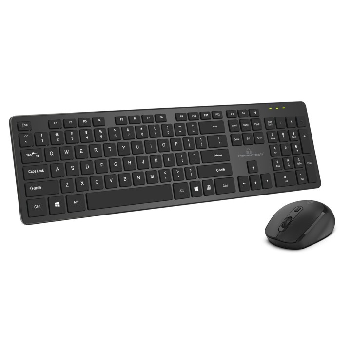 POWERTECH set ποντίκι & πληκτρολόγιο PT-1189, ασύρματο, 1600DPI, μαύρο Ελληνικό