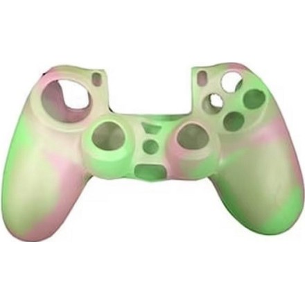 Silicone Case Κάλυμμα Σιλικόνης για Χειριστήρια PS4 Πράσινο-Ρόζ χρώμα