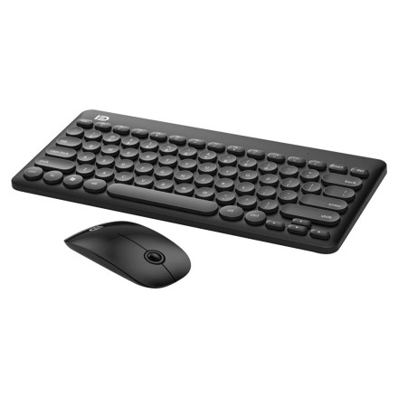 Fude IK6620 Ασύρματο Σετ Πληκτρολόγιο & Ποντίκι Αγγλικό US Μαύρο(6117)
