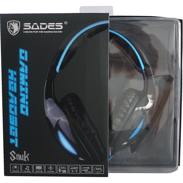 SADES Gaming Headset Snuk, USB, 7.1CH με 40mm ακουστικά