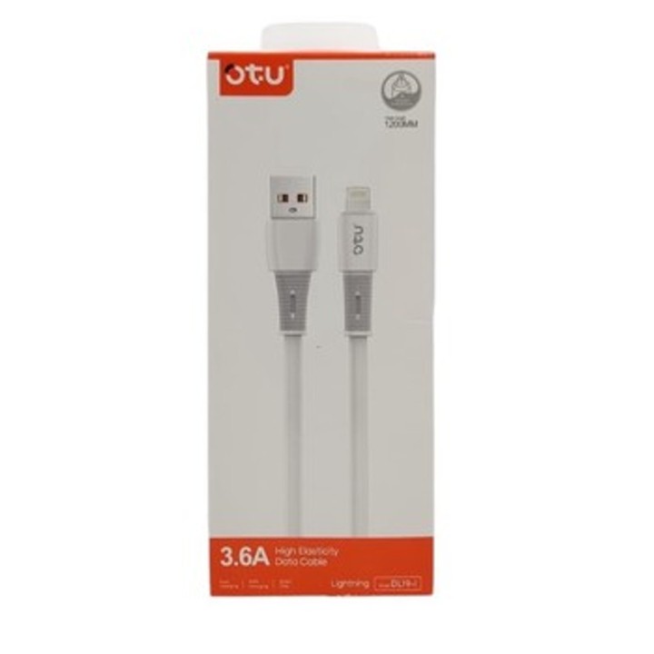 CHARGER CABLE USB OTU DL19-C 1200MM LIGHTING  3.6A HIGH ELASTICITY DATA CABLE WHITE