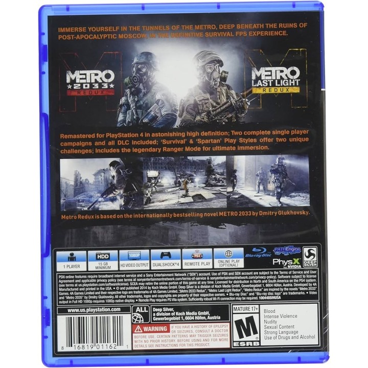 Metro Redux (Metro 2033 & Metro Last Light) PS4 GAMES