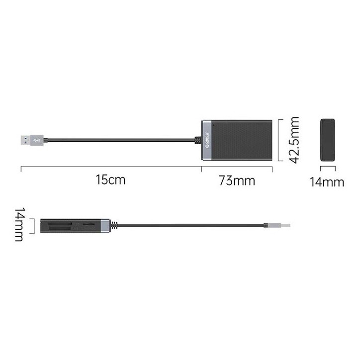 ORICO card reader CL4T-A3 για Micro SD/SD/CF/MS, USB 3.0, μαύρο