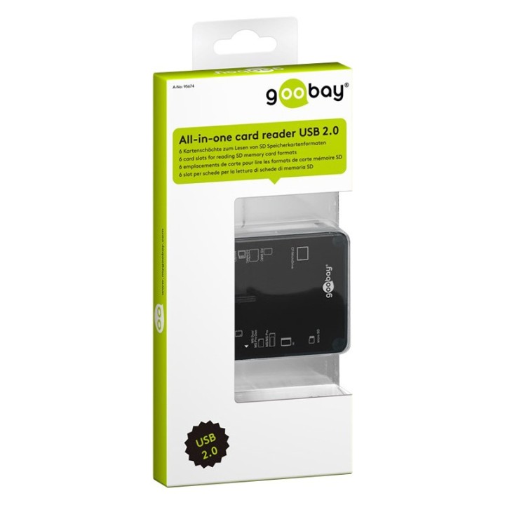 GOOBAY card reader για micro SD/SD/M2/CF/XD/MS, 480 Mbps, μαύρο