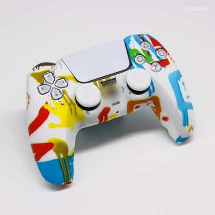 Αντιολισθητική προστατευτική θήκη για Sony Playstation 5 Ελεγκτή DualSense Multicolor White σχέδιο