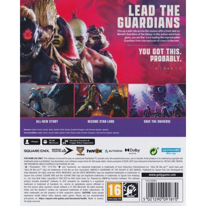 Marvel's Guardians of the Galaxy PS5 Game