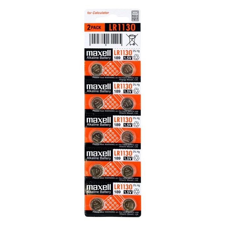 Maxell LR1130/AG10 Αλκαλικές Μπαταρίες Ρολογιών LR54 1.5V 2τμχ