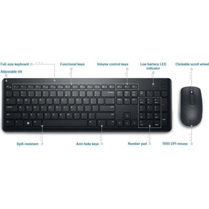 DELL Keyboard & Mouse KM3322W Greek Wireless