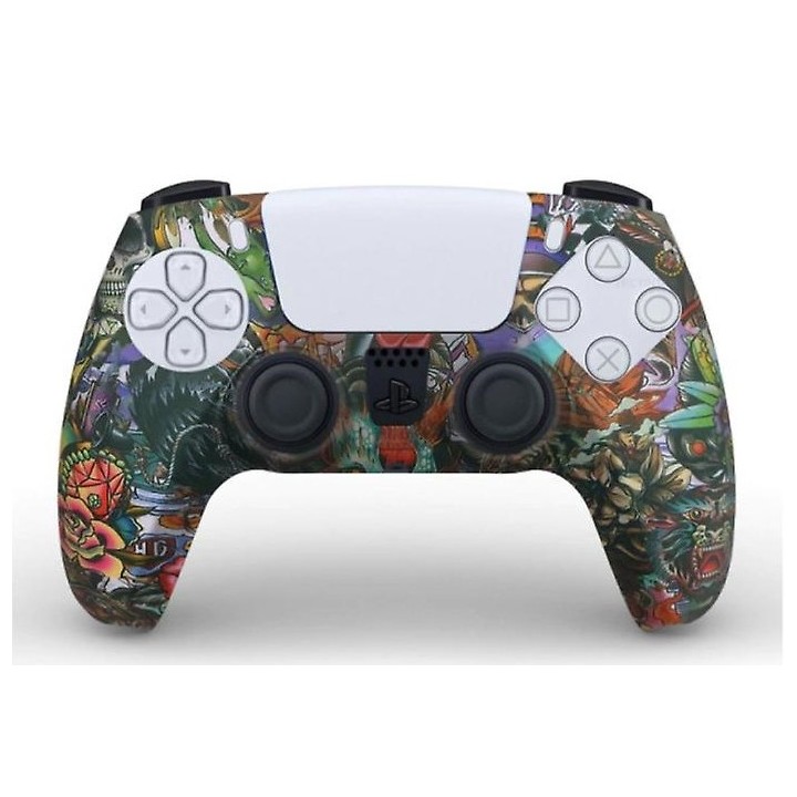 Αντιολισθητική προστατευτική θήκη για Sony Playstation 5 Ελεγκτή DualSense Multicolor Jungle-Beast σχέδιο