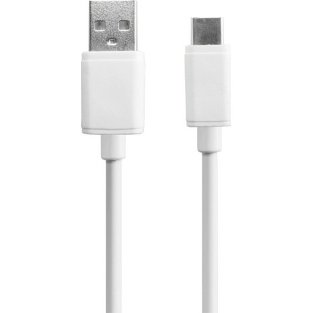 DeTech Regular USB 2.0 Cable USB-C male - USB-A male Λευκό 1m (18288)