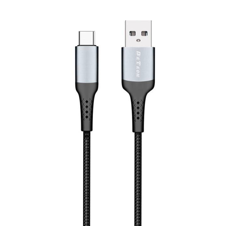 DeTech DE-43C2 USB 2.0 Cable USB-C male - USB-A male Μαύρο 2m (40261)