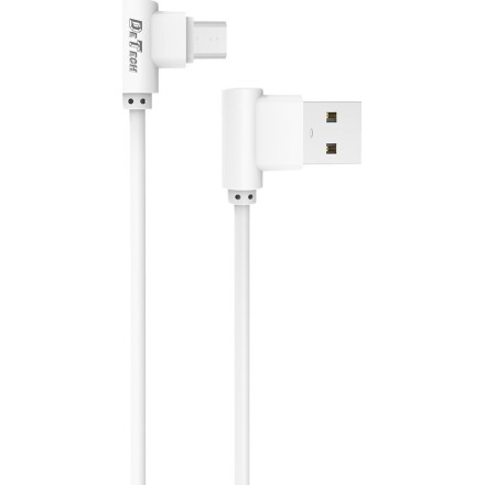 De Tech Angle (90°) / Regular USB 2.0 to micro USB Cable Λευκό 1m (DE-21M)14129