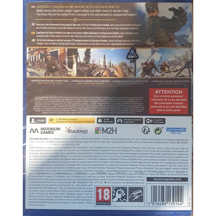 WWII Isonzo Italian Front Deluxe Edition PS5 Game