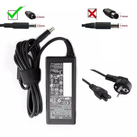 Dell Φορτιστής Laptop 65W 19.5V 3.34A με Αποσπώμενο Καλώδιο Τροφοδοσίας